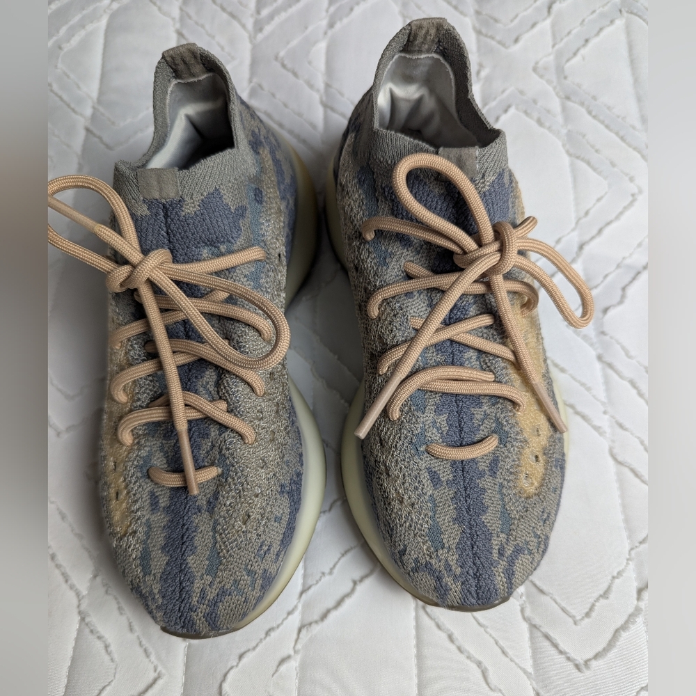 Adidas Yeezy Knit Sneakers in Gray and Tan
